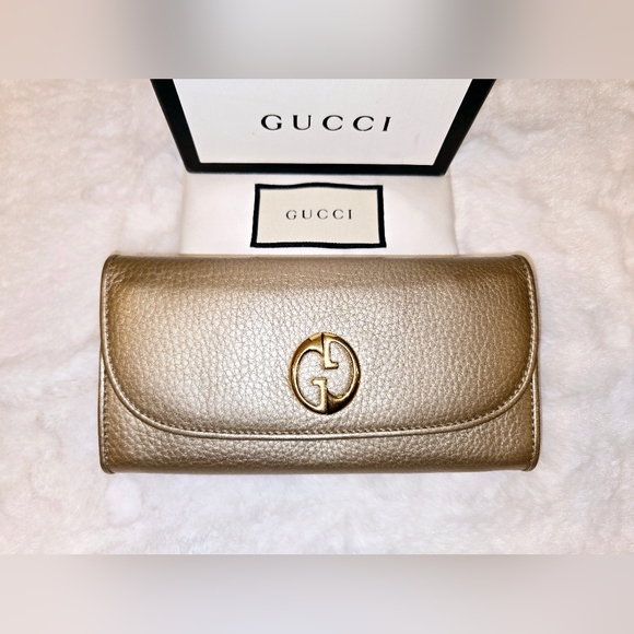 Gucci Handbags - Gucci Metallic Cellarius Calfskin 1973 Continental Wallet